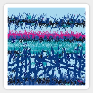 Blue Blades Horizon - Abstract Art Sticker